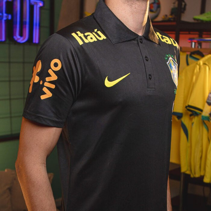 Camisa Brasil Guaraná Polo Preta