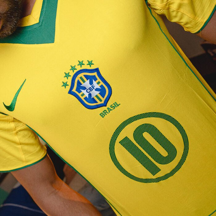 Camisa Brasil Retro Titular 2004 Total 90 Ronaldinho 10